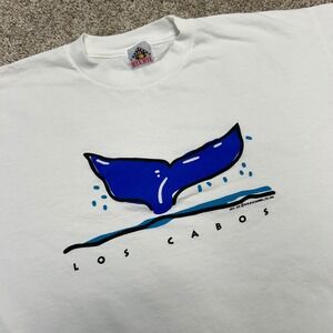 Vintage Los Cabos Tshirt Men Size XL White 1995 Cotton 90s Bye-Bye